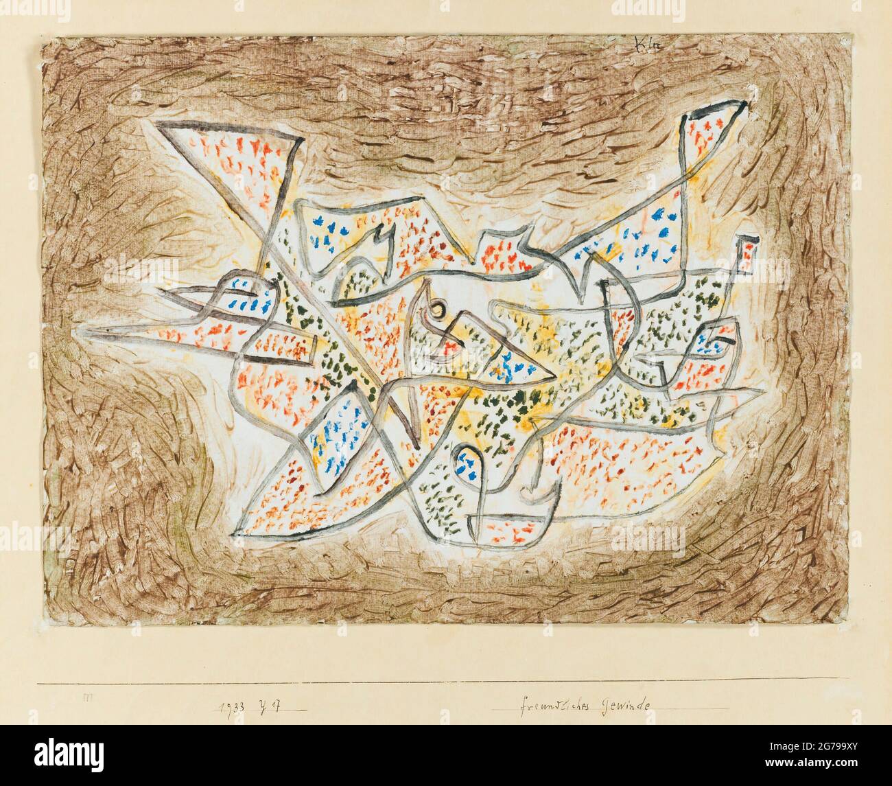 Freundliches Gewinde (Friendly Meandering). Museum: PRIVATE COLLECTION. Author: PAUL KLEE. Stock Photo
