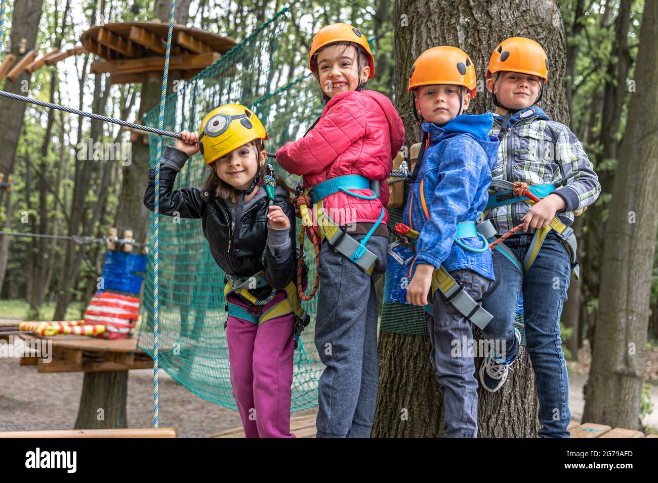 Children on the ropes develop climbing skills and remove the fear of ...