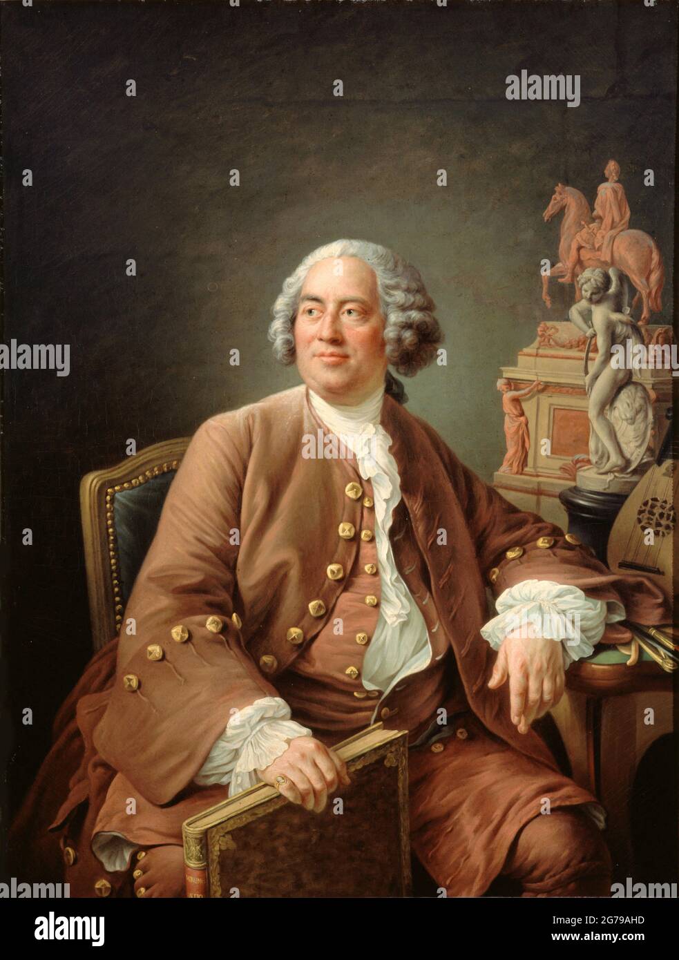 Portrait of the Architect Edmé Bouchardon (1698-1762). Museum: Musée Carnavalet, Paris. Author: François-Hubert Drouais. Stock Photo