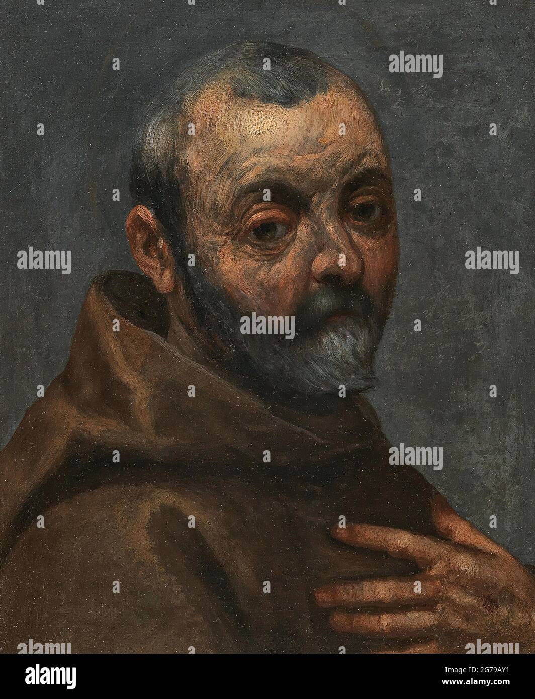 Self-Portrait As A Monk. Museum: PRIVATE COLLECTION. Author: Palma il Giovane, Jacopo, the Younger. Stock Photo