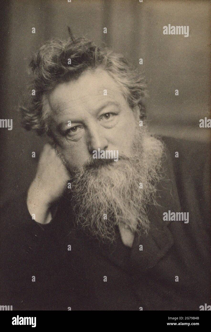 Portrait of William Morris (1834-1896). Museum: PRIVATE COLLECTION. Author: FREDERICK HOLLYER. Stock Photo