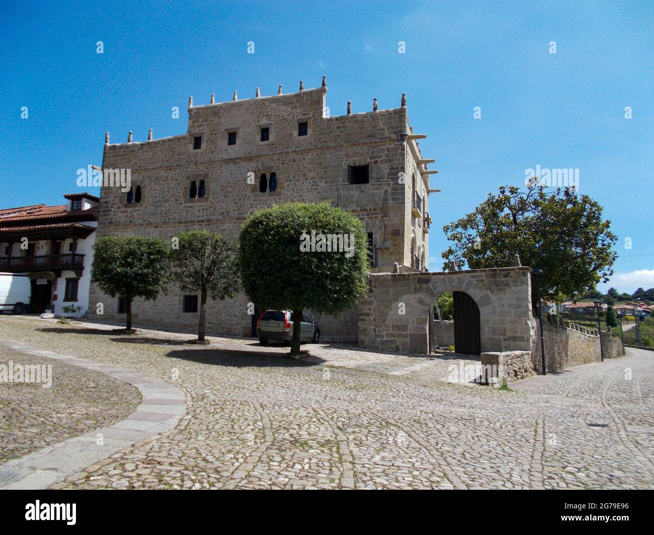 SANTILLANA DEL MAR, SPAIN - JUNE 24, 2021. Picturesque and medieval village in Santillana de Mar, Cantabria, Spain Stock Photo