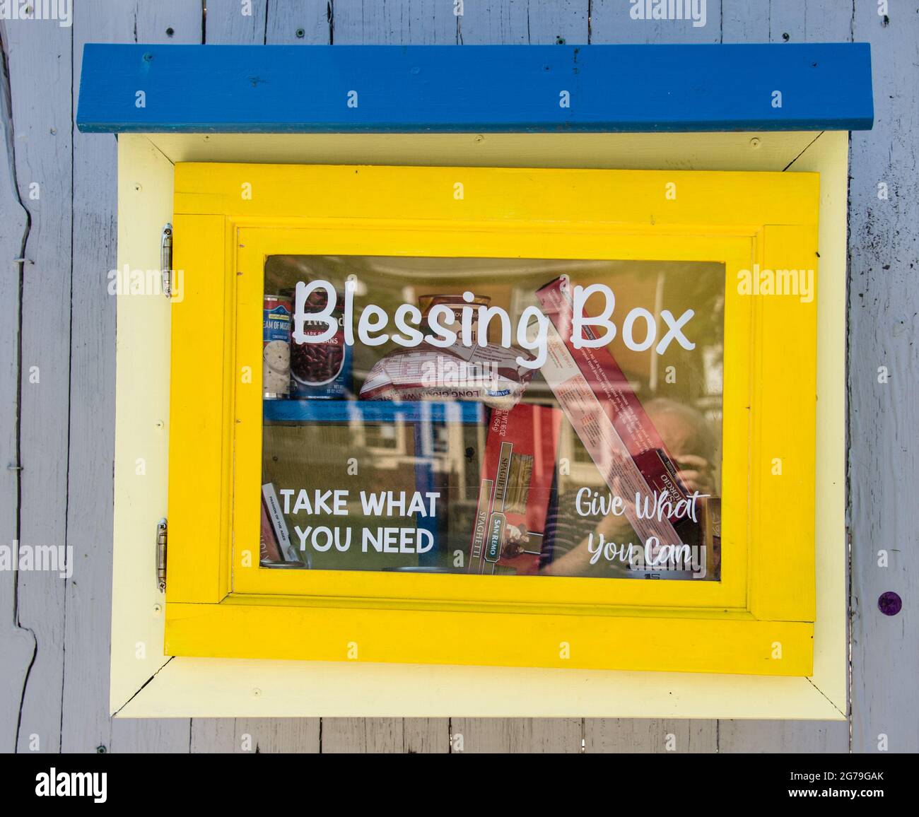 A charitable Blessing Box in Berkeley Springs, West Virginia Stock Photo