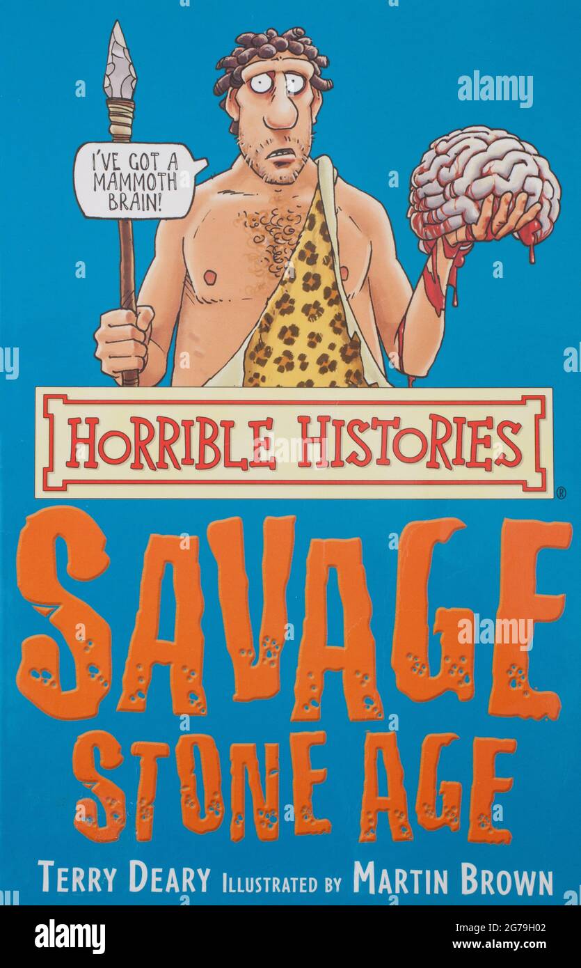 The book, Horrible Histories, Savage Stone Age by Terry Deary Stock Photo