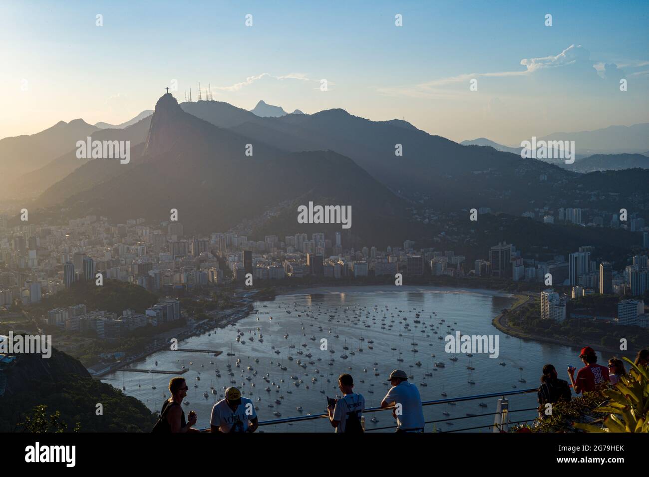 Sunset seen from Sugarloaf Mountain, Rio de Janeiro, Brazil Stock Photo ...