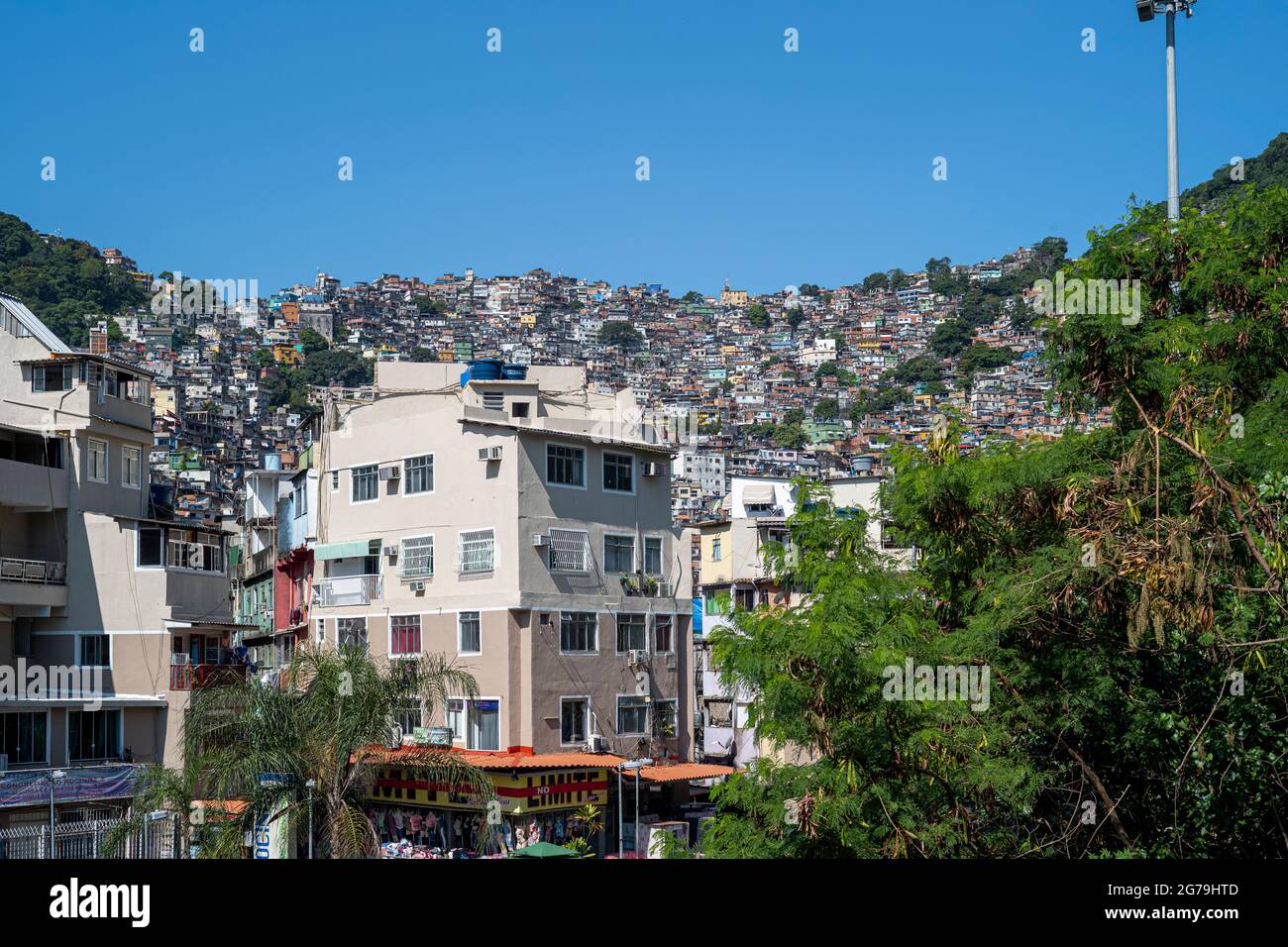 Inside Rocinha. The largest favela in Brazil, located in Rio de Janeiro ...