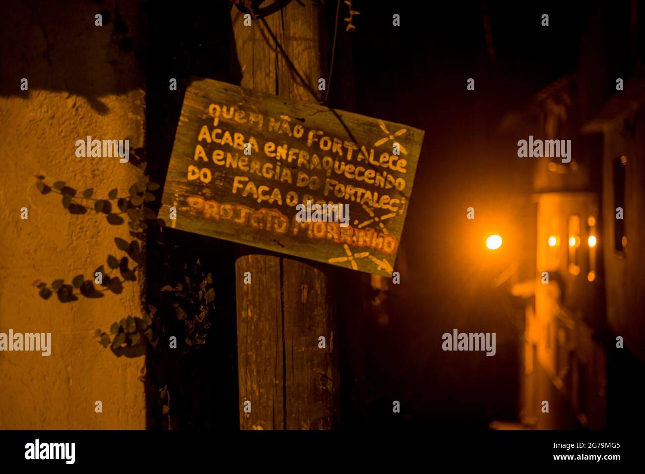 Inside the favela 'Pereira da Silva' in Santa Teresa, Rio de Janeiro. Shot with Leica M10 Stock Photo