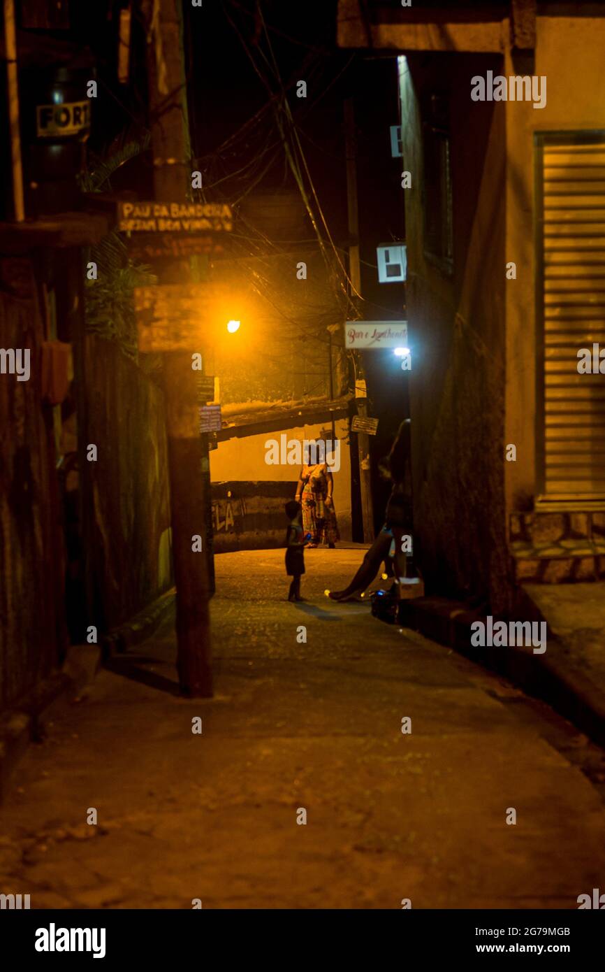Inside the favela 'Pereira da Silva' in Santa Teresa, Rio de Janeiro. Shot with Leica M10 Stock Photo