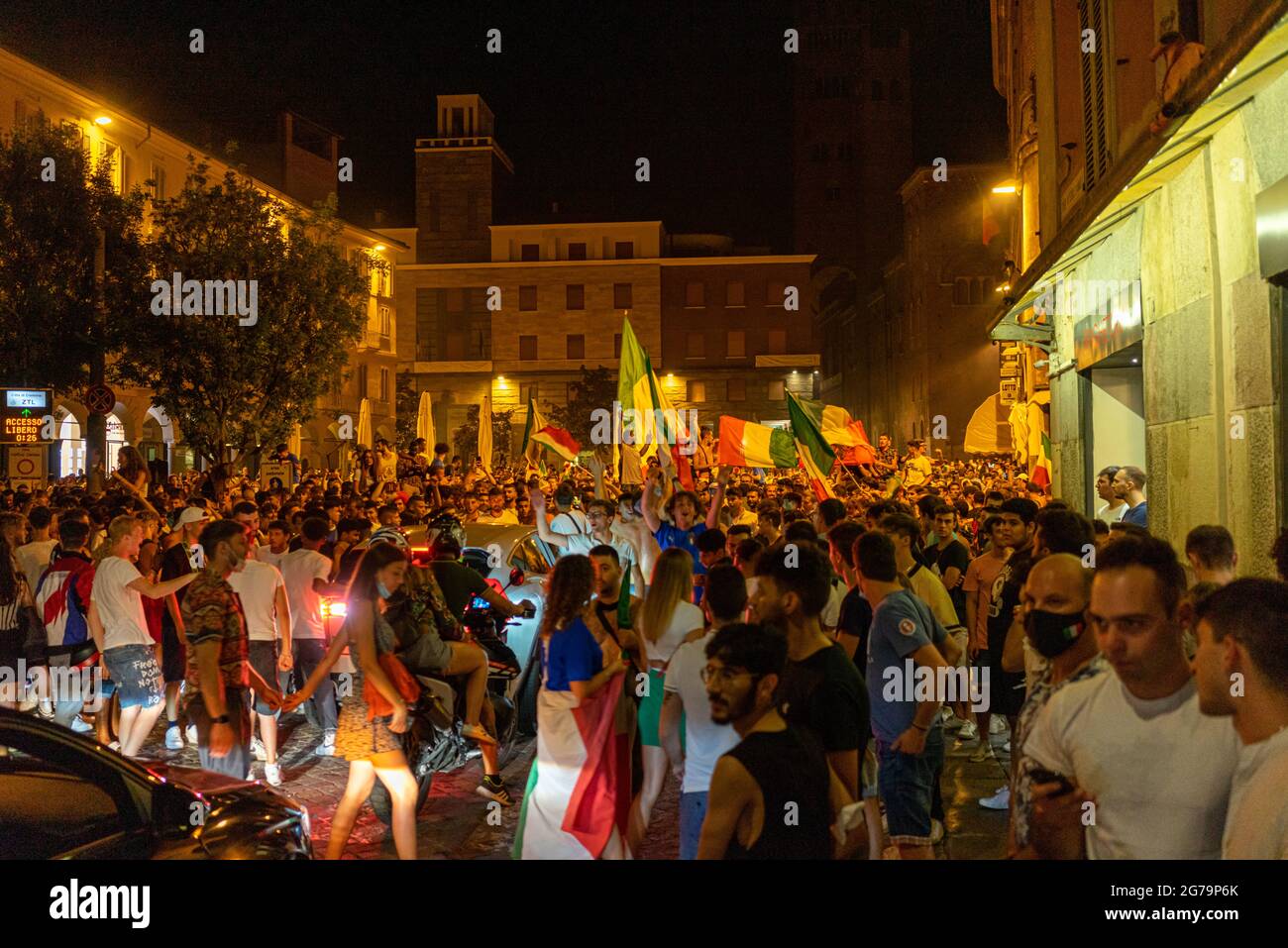 11th July 2021 Italians celebrating UEFA european championship cup winner agains England at Wembley Stock Photo