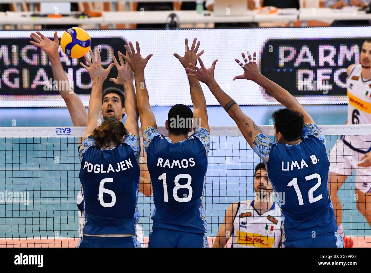 Cisterna Di Latina, Italy. 11th July, 2021. Italy vs Argentina during the Test Match Volley before leaving for the Olympic Games in Tokyo at the Palazzetto dello Sport (Cisterna di Latina). (Photo by Domenico Cippitelli/Pacific Press) Credit: Pacific Press Media Production Corp./Alamy Live News Stock Photo