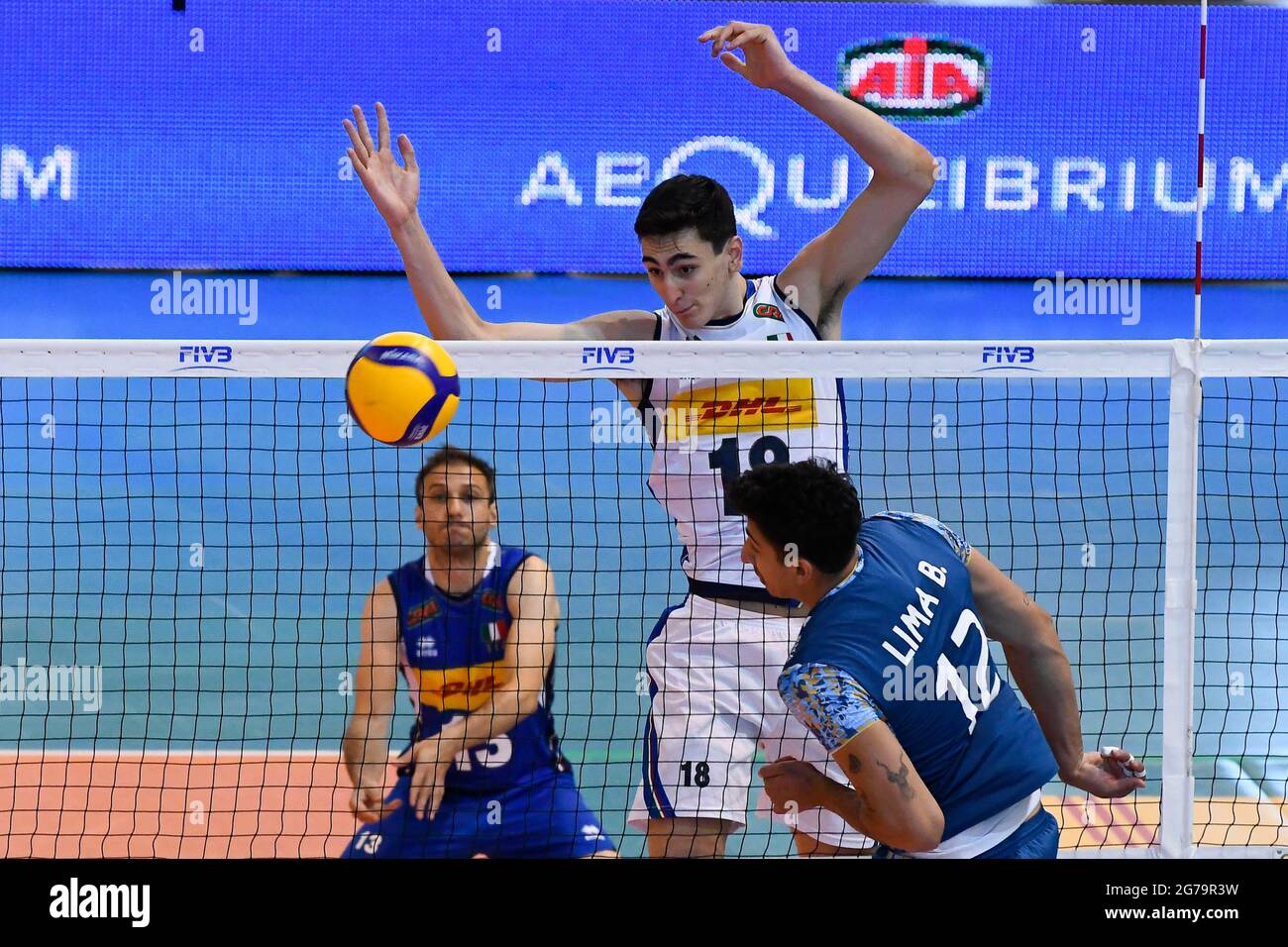 Cisterna Di Latina, Italy. 11th July, 2021. Italy vs Argentina during the Test Match Volley before leaving for the Olympic Games in Tokyo at the Palazzetto dello Sport (Cisterna di Latina). (Photo by Domenico Cippitelli/Pacific Press) Credit: Pacific Press Media Production Corp./Alamy Live News Stock Photo