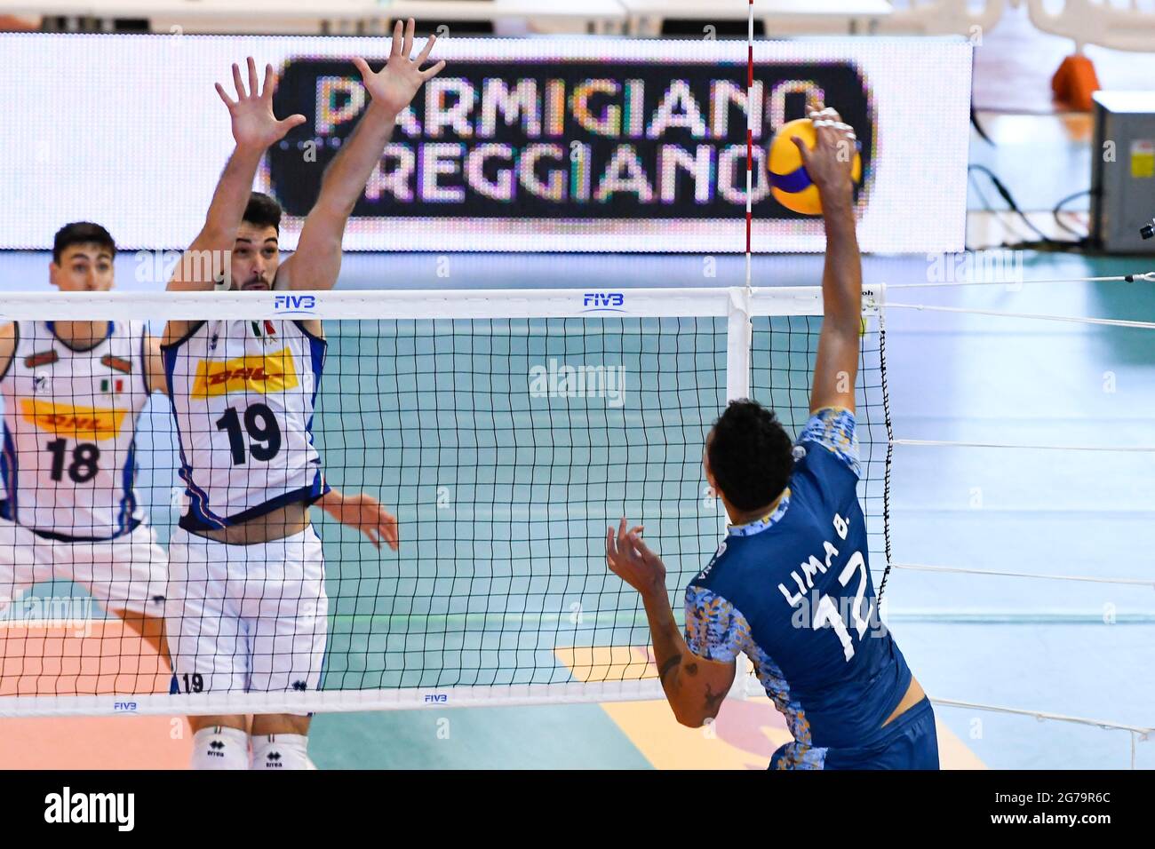 Cisterna Di Latina, Italy. 11th July, 2021. Italy vs Argentina during the Test Match Volley before leaving for the Olympic Games in Tokyo at the Palazzetto dello Sport (Cisterna di Latina). (Photo by Domenico Cippitelli/Pacific Press) Credit: Pacific Press Media Production Corp./Alamy Live News Stock Photo