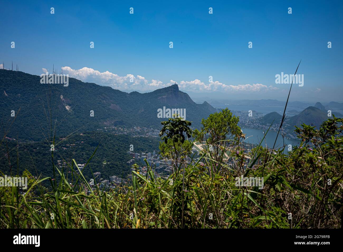 View from the Two Brothers Hill (Morro Dois IrmÃ£os) in Rio de Janeiro City Stock Photo