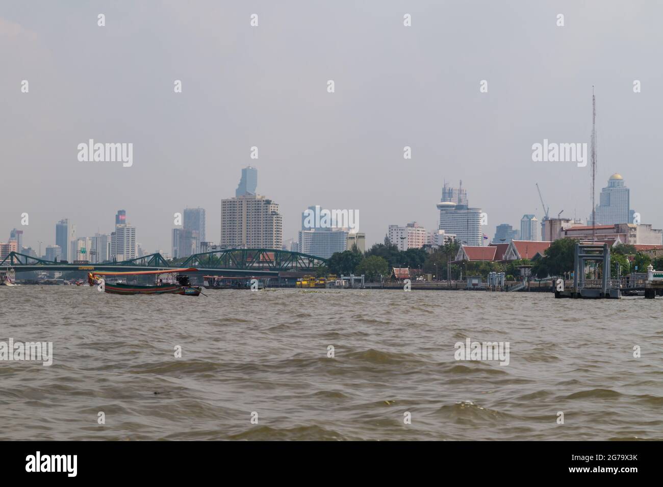 Chao Praya,  river in Bangkok,  the capital of Thailand. Stock Photo