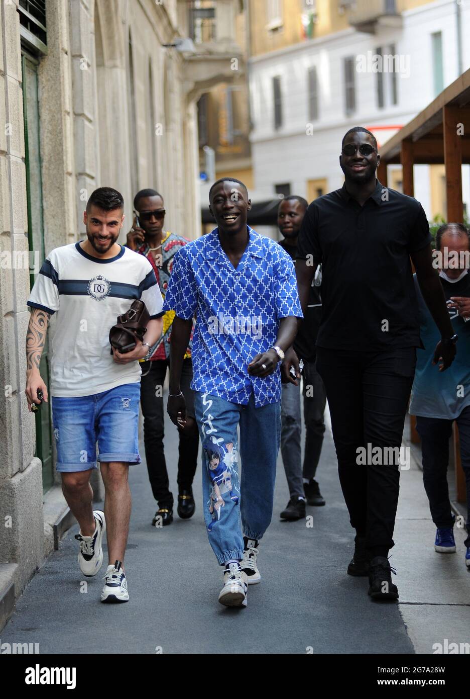 Milan, Khaby Lame has lunch in the center with friends Khaby Lame, born