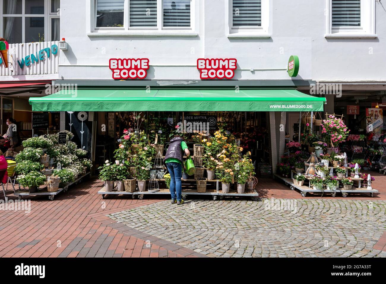 Blume 2000 flower shop in Schleswig, Germany Stock Photo