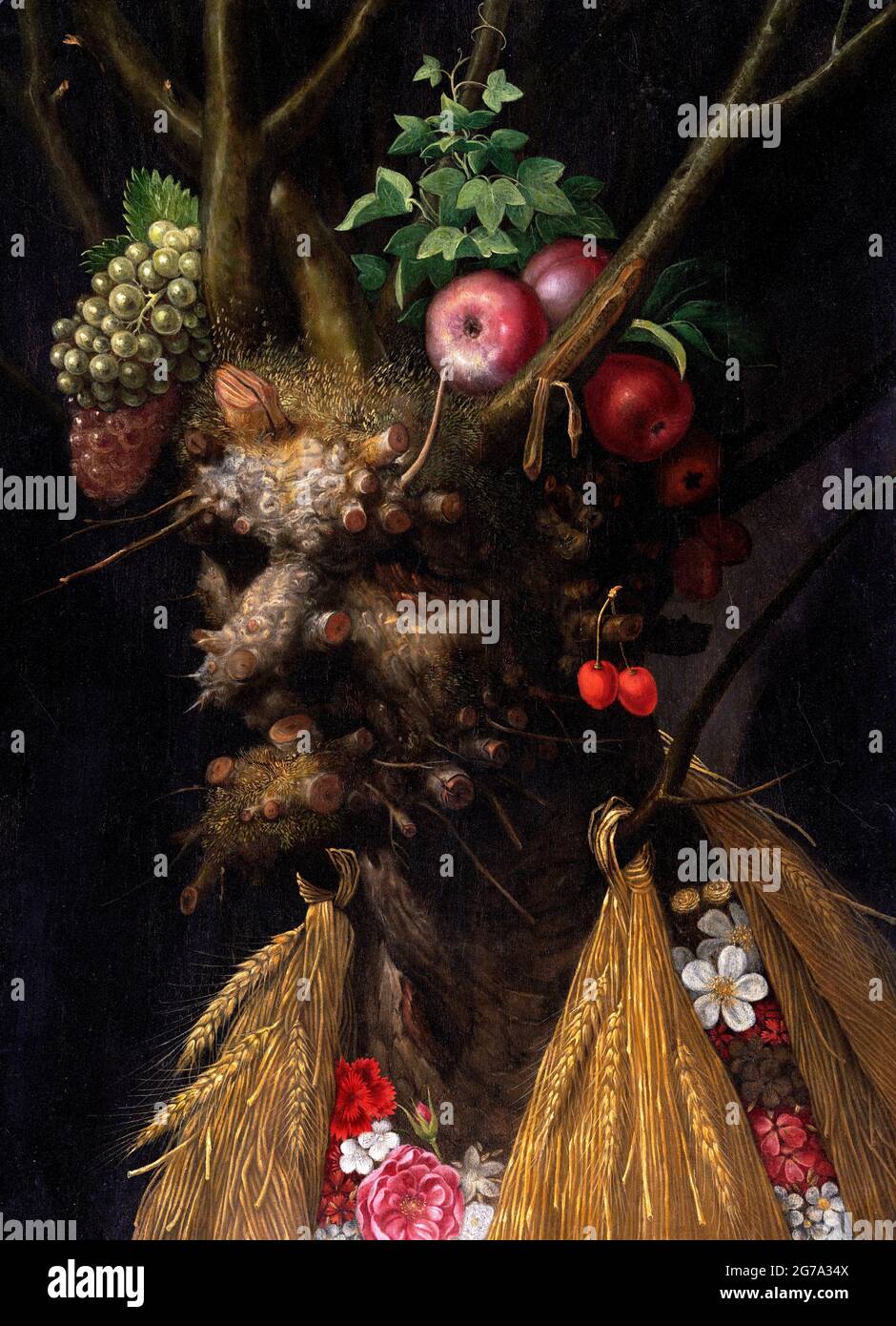 Four Seasons in One Head by Giuseppe Arcimboldo (c.1527-1593), oil on panel, c.1590 Stock Photo