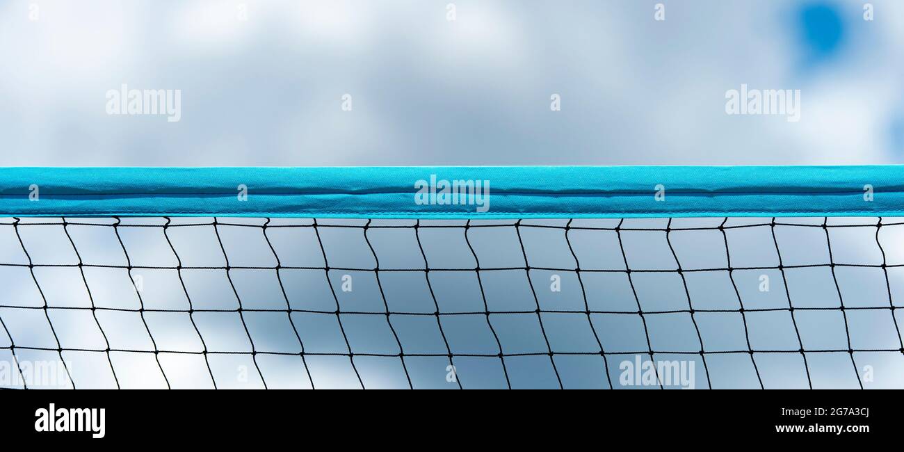 Beach volleyball and beach tennis net on sky background. Summer sport concept Stock Photo Alamy