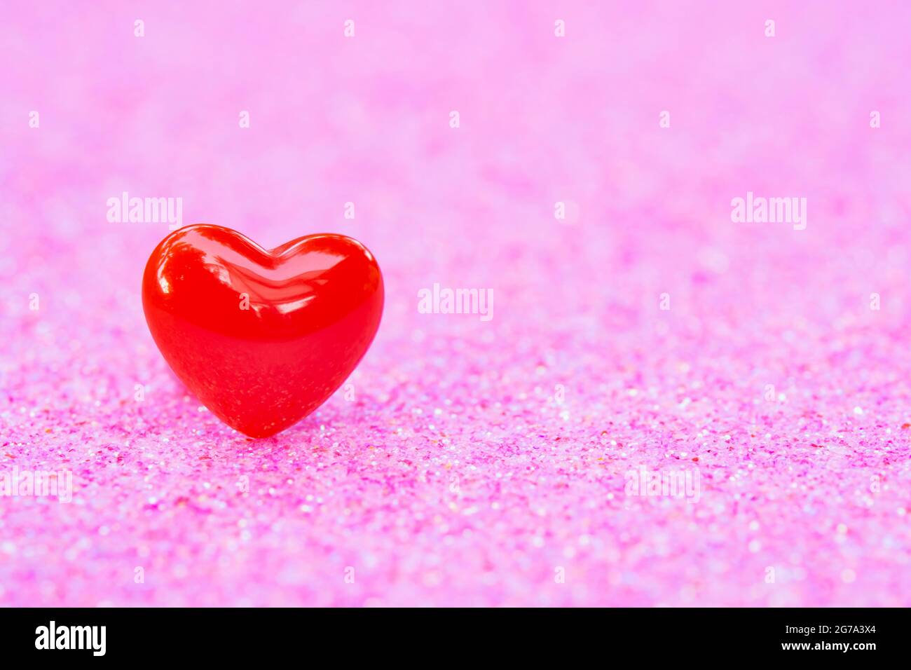 Valentines Day background with Red heart shapes on abstract light pink ...