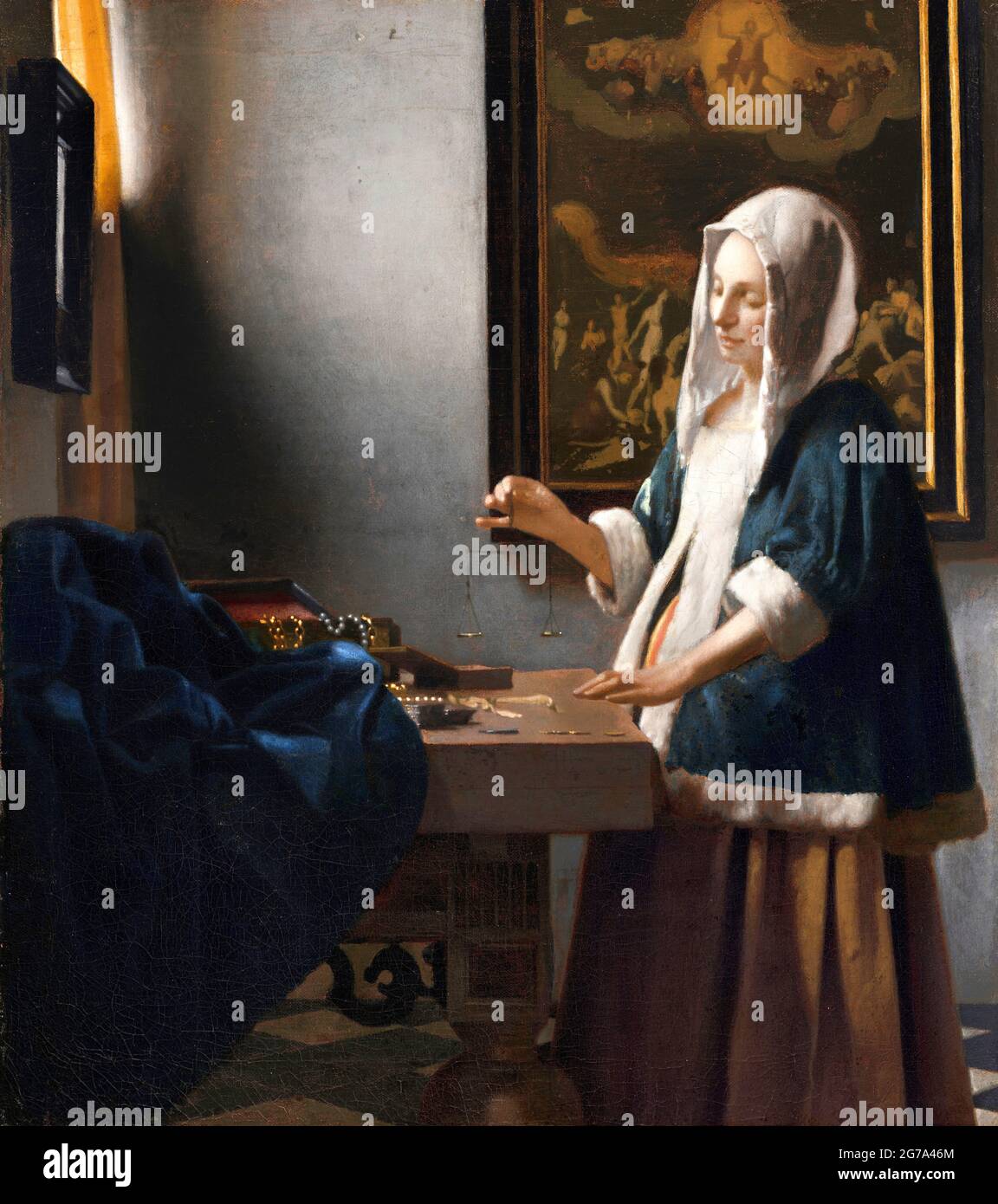 Woman holding a balance vermeer hires stock photography and images Alamy