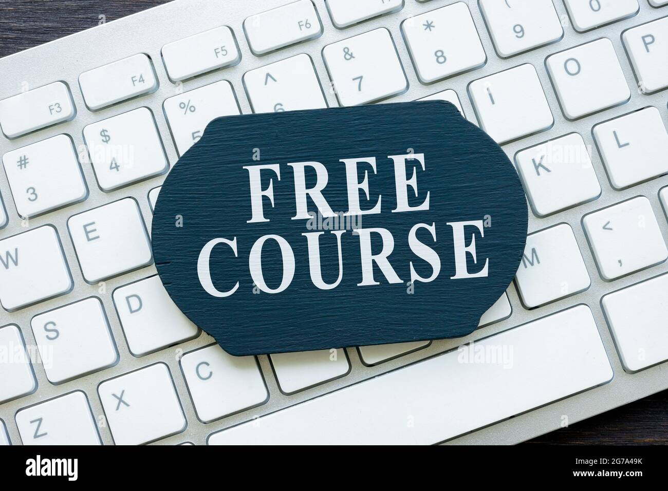 Free online course on the plate and keyboard. Stock Photo