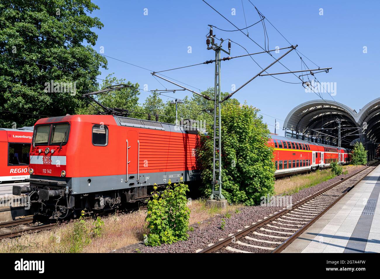 DB regional train at Kiel main station Stock Photo