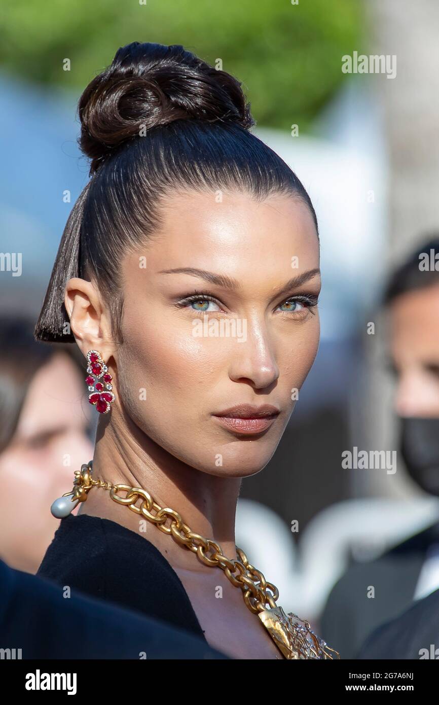 France. 11th July, 2021. Bella Hadid attends the "Tre Piani (Three