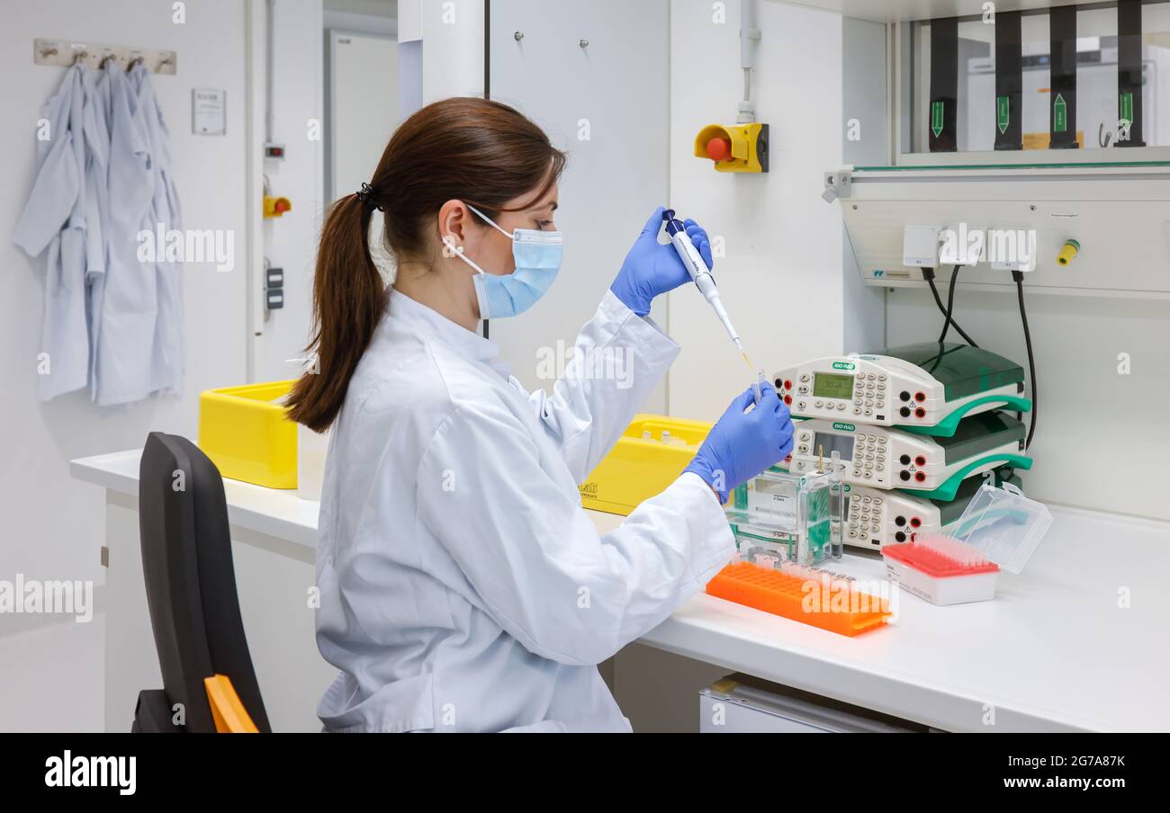 Bonn, North Rhine-Westphalia, Germany - Research in the field of immunology and infectology at the Biomedical Center II of the University Hospital Bon Stock Photo