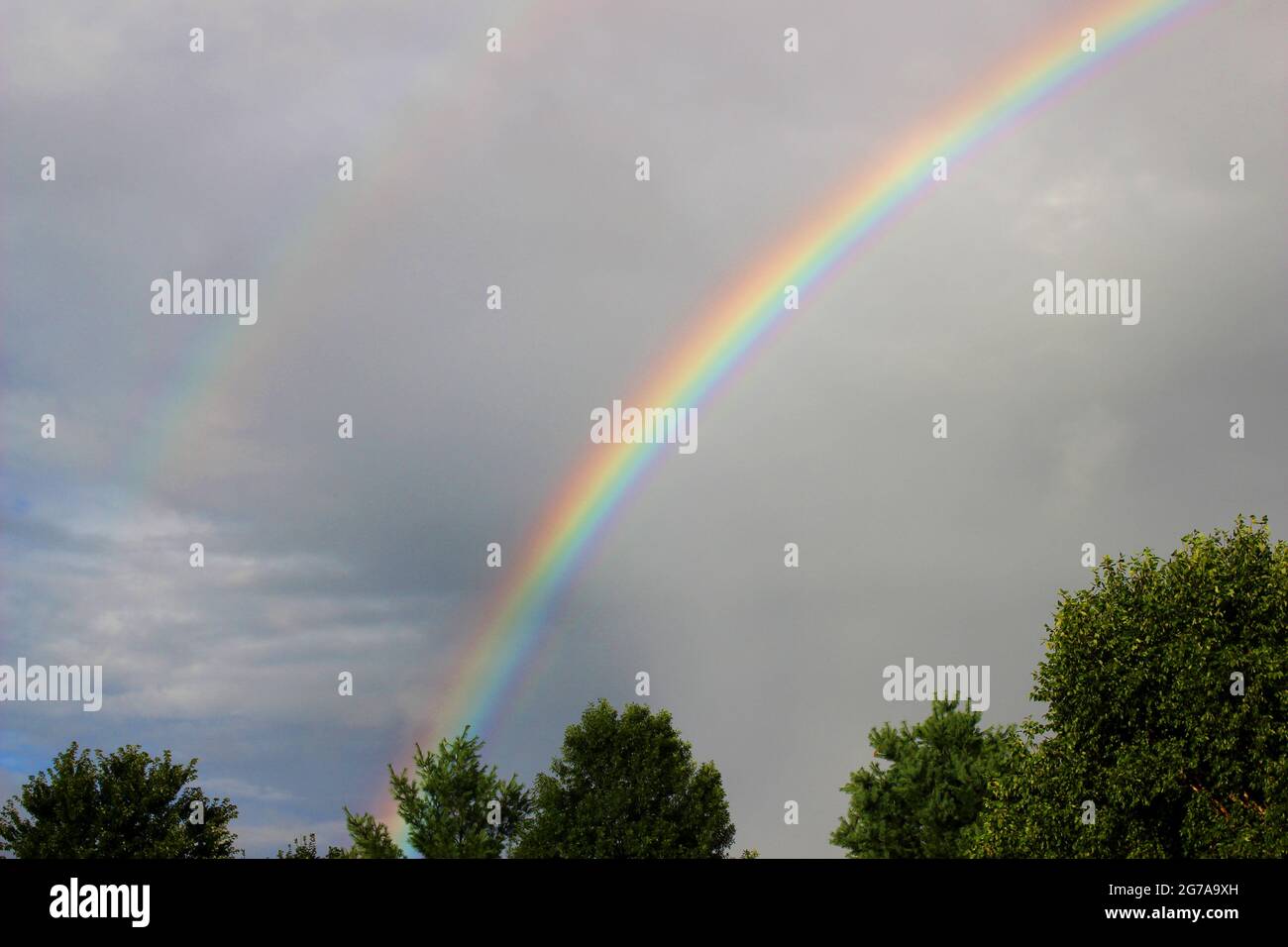 Double Rainbow After a Storm Stock Photo - Alamy