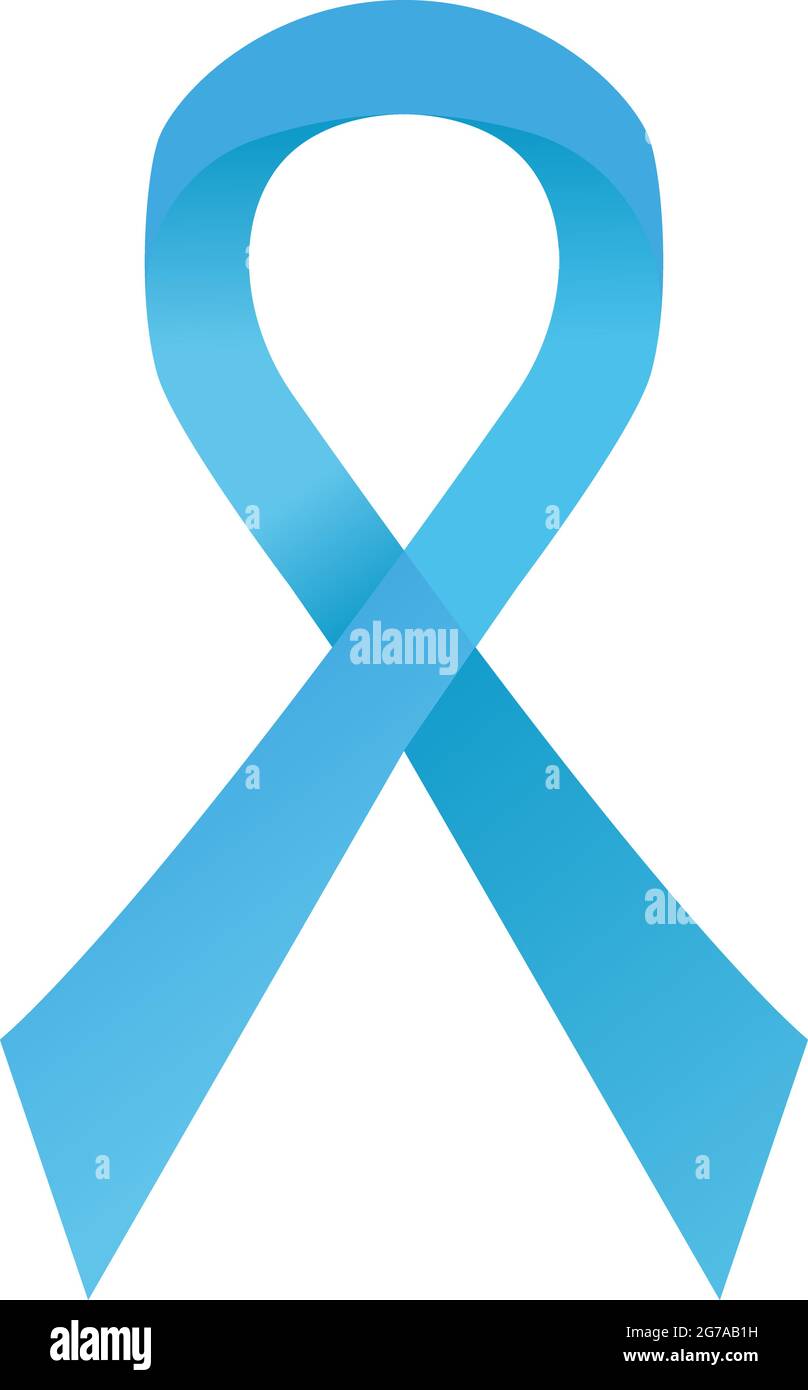 Blue awareness Ribbon. Men s health, Childhood cancer, Prostate cancer solidarity day concept. Stock vector illustration isolated on white background Stock Vector