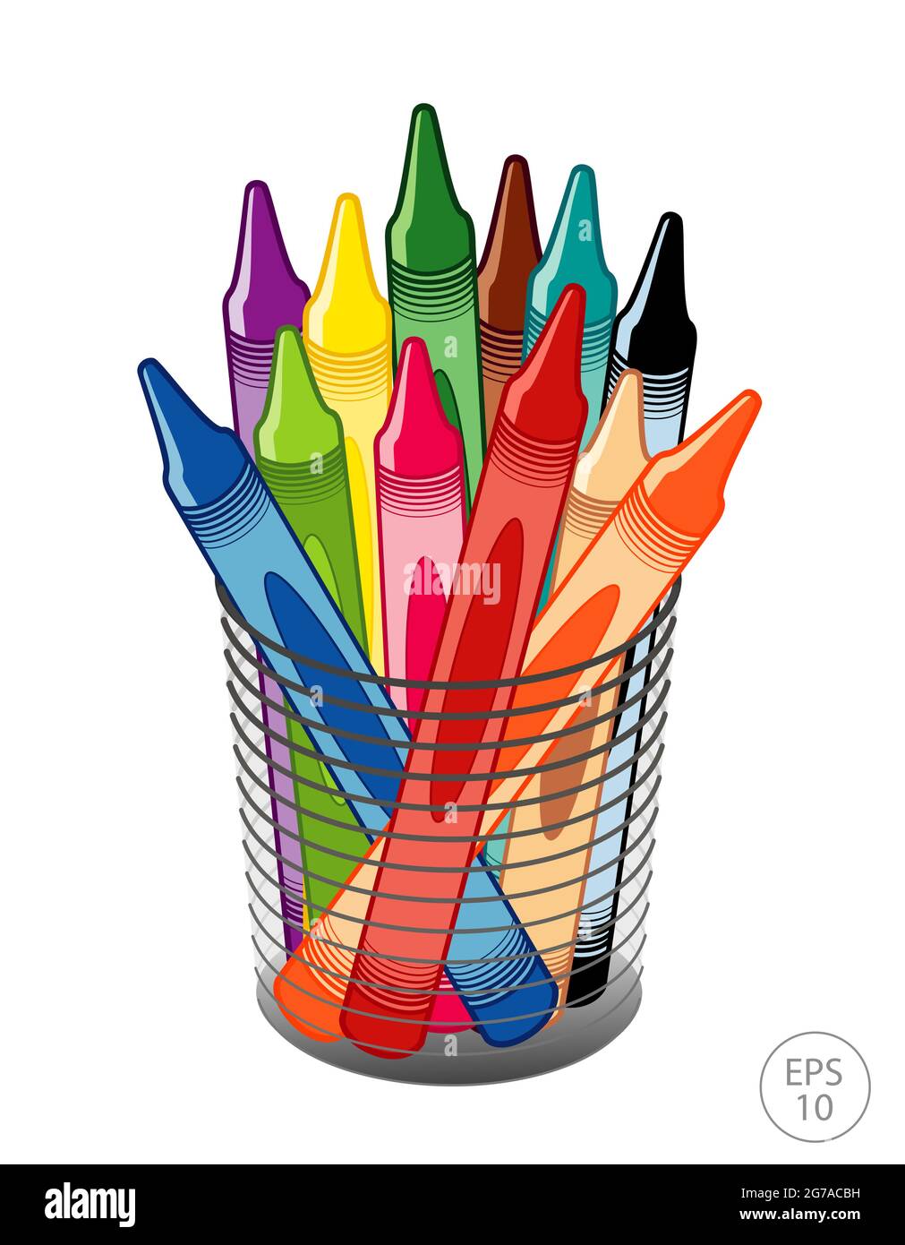 Download Crayons, twelve colors, in desk organizer, art supplies in a desk organizer for daycare ...