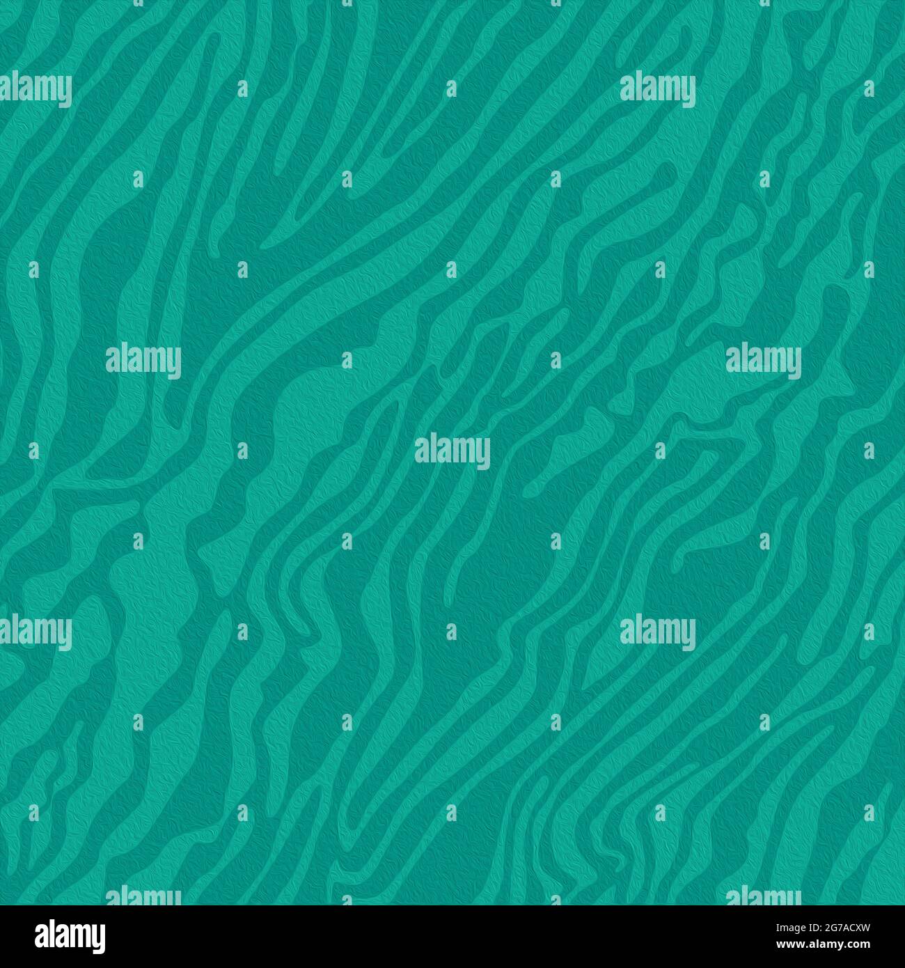 Pattern Of Randomly Chaotic Wavy Shapes In Turquoise Hues On The Muted Background Hand Drawing