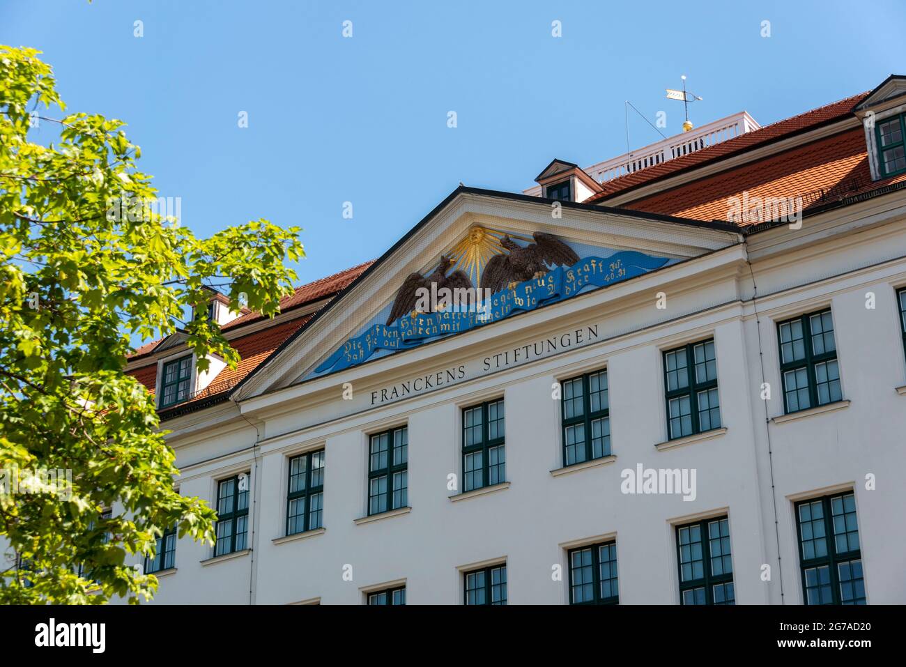 Germany, Saxony-Anhalt, Halle, Francke Foundations, founded by August Hermann Francke, German Protestant theologian, pedagogue and hymn poet, one of the main exponents of Pietism. Stock Photo