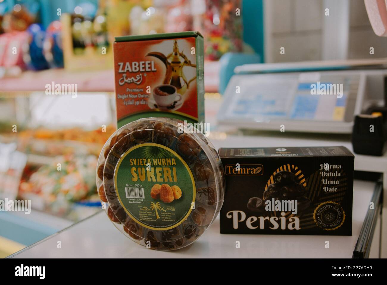 sweets and candy shop Stock Photo