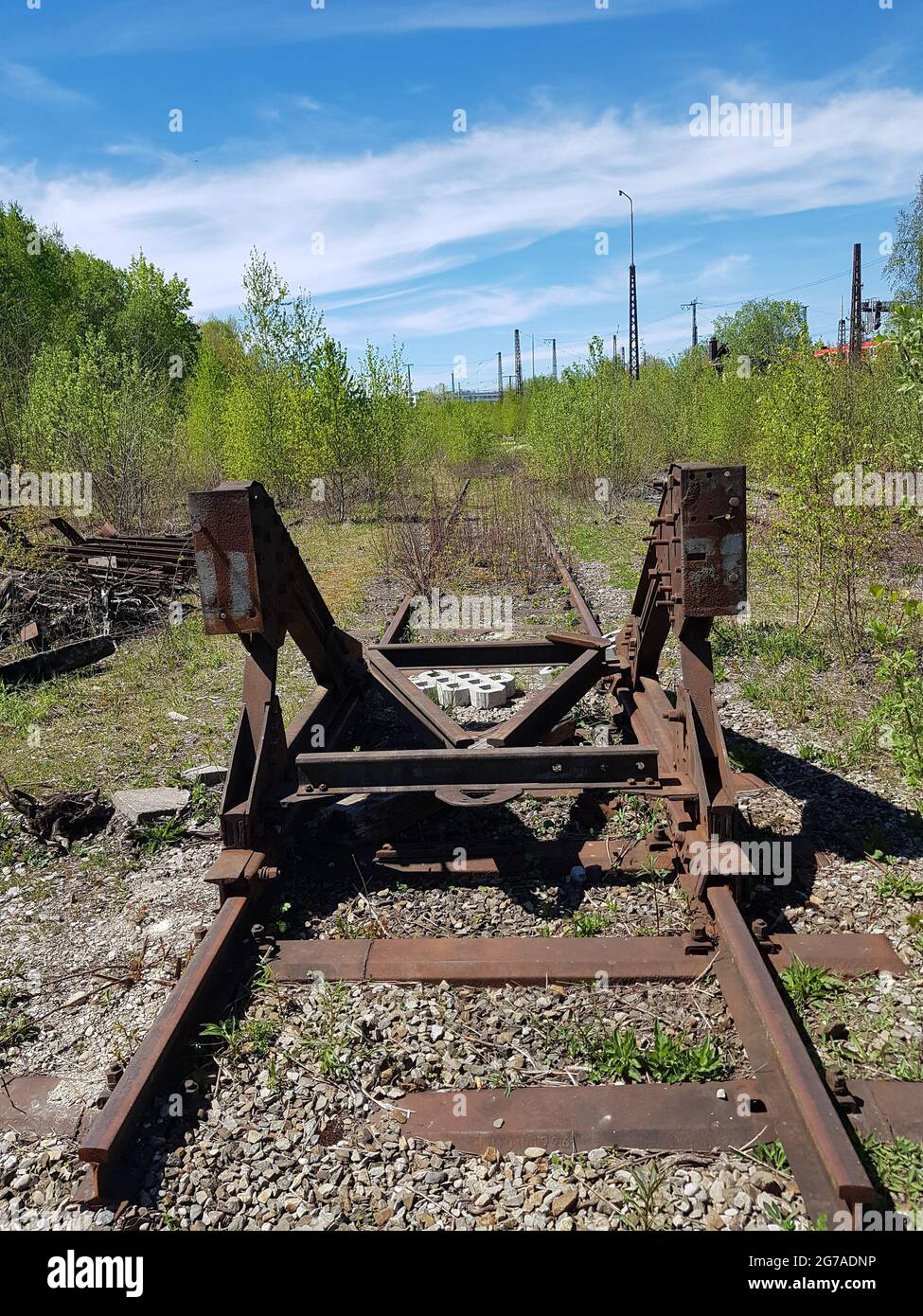 Disused track system in the former Baumkirchen depot Stock Photo