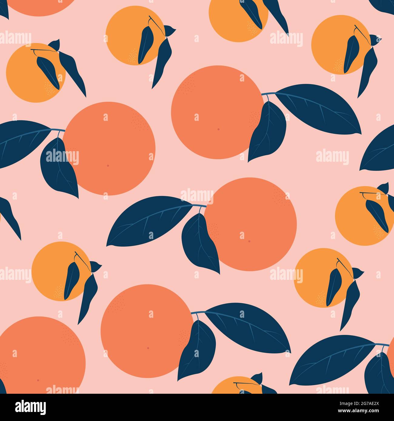 Seamless pattern with oranges Vector illustration in flat design Stock Vector