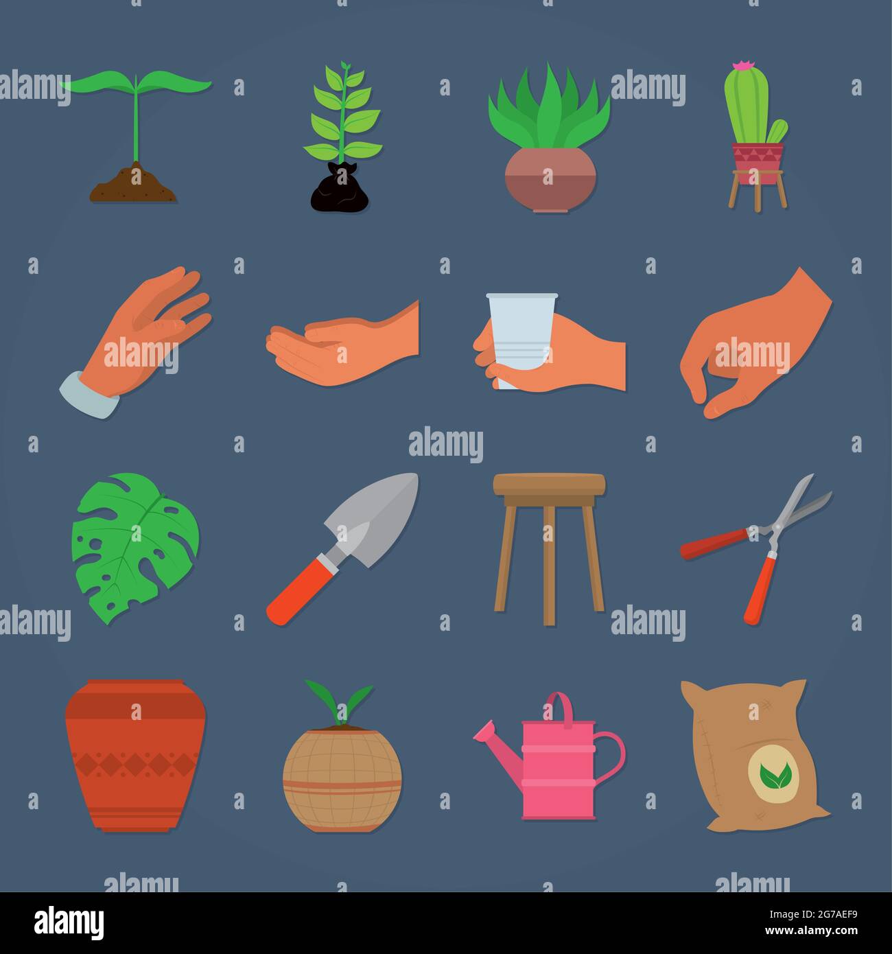 planting and gardening icon set Stock Vector Image & Art - Alamy