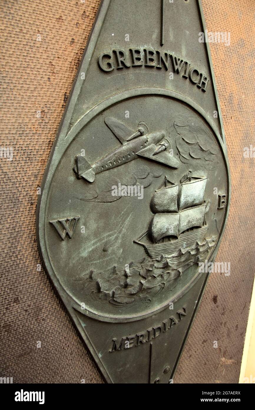 Line of the Greenwich Meridian zero longitude, Louth, Lincolnshire, UK Stock Photo Alamy