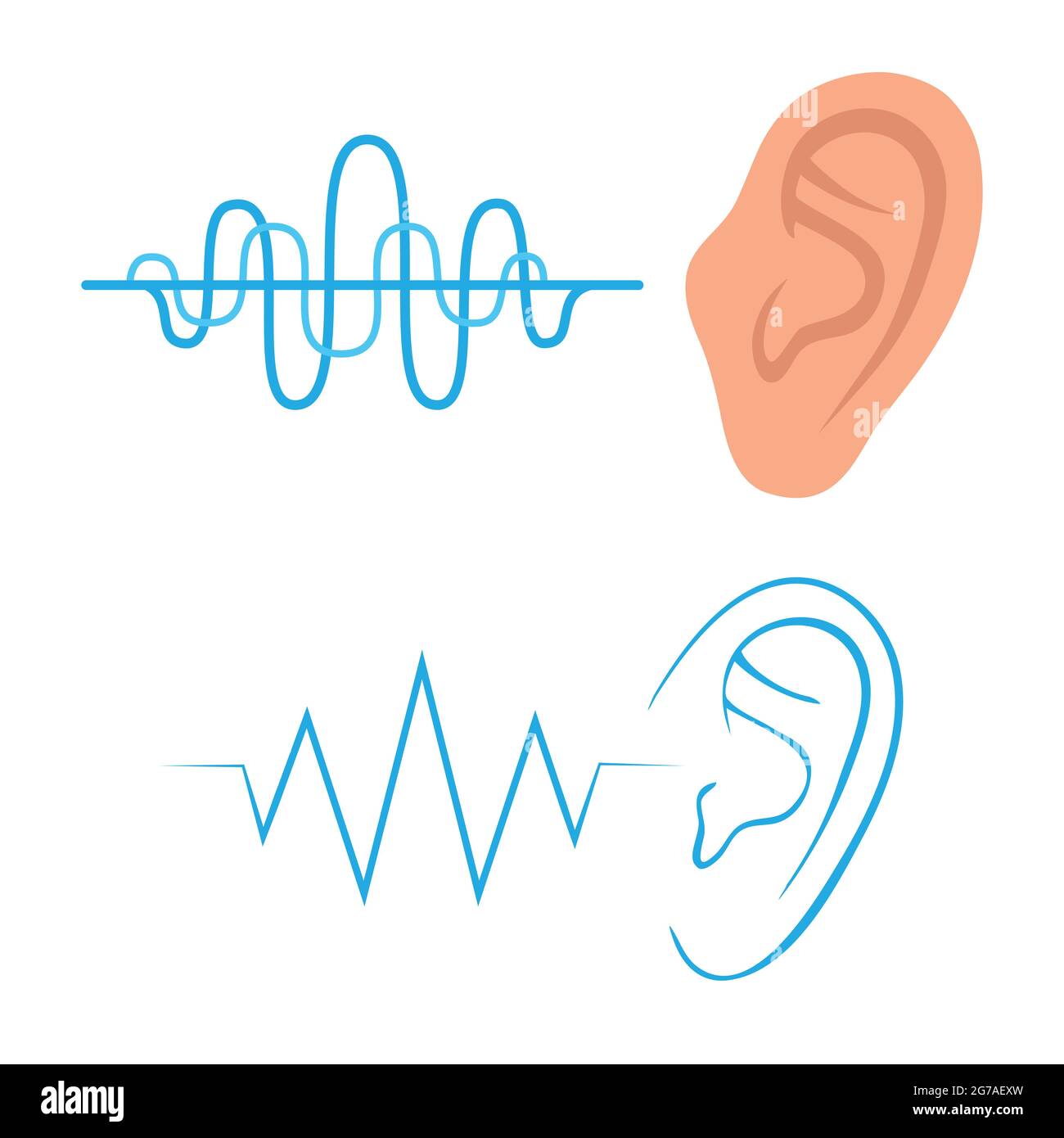 vector icon, ear listen sound, hearing symbol Stock Vector