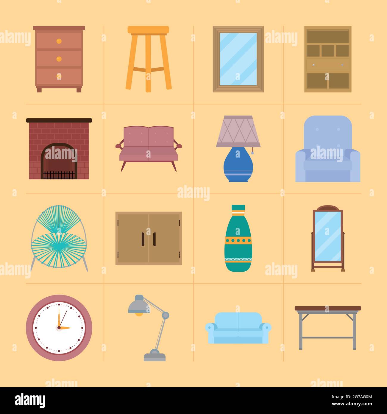 home and furniture icon set Stock Vector Image & Art - Alamy