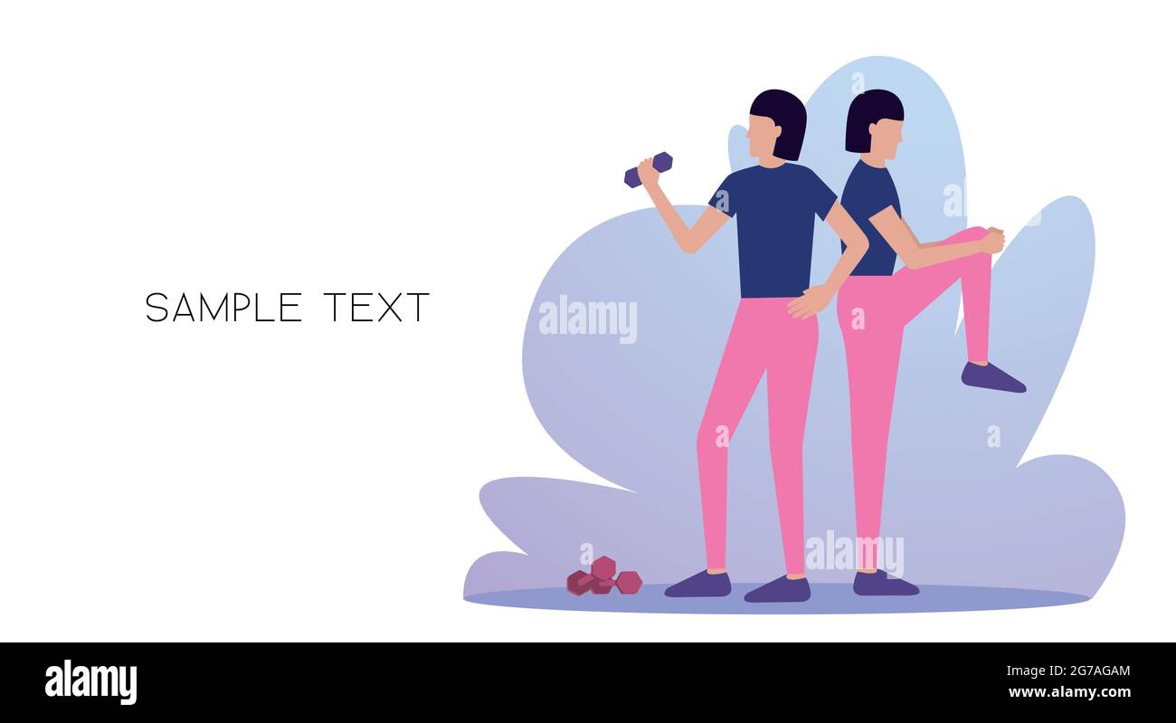 Gymnastics Vector template for posters and banners with copy space Stock Vector