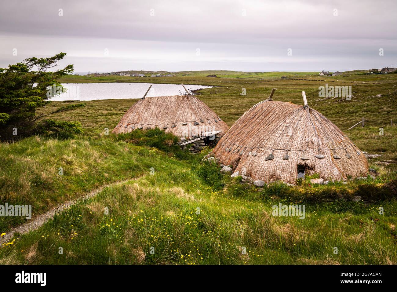 A summer 3 shot HDR image of Shawbost, Siabost, Norse Mill and Kiln. A ...