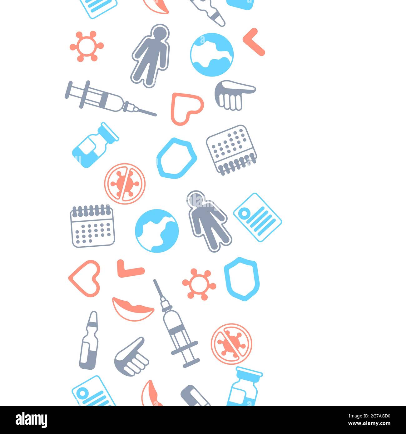 Vaccination seamless pattern with vaccine icons. Immunization items ...