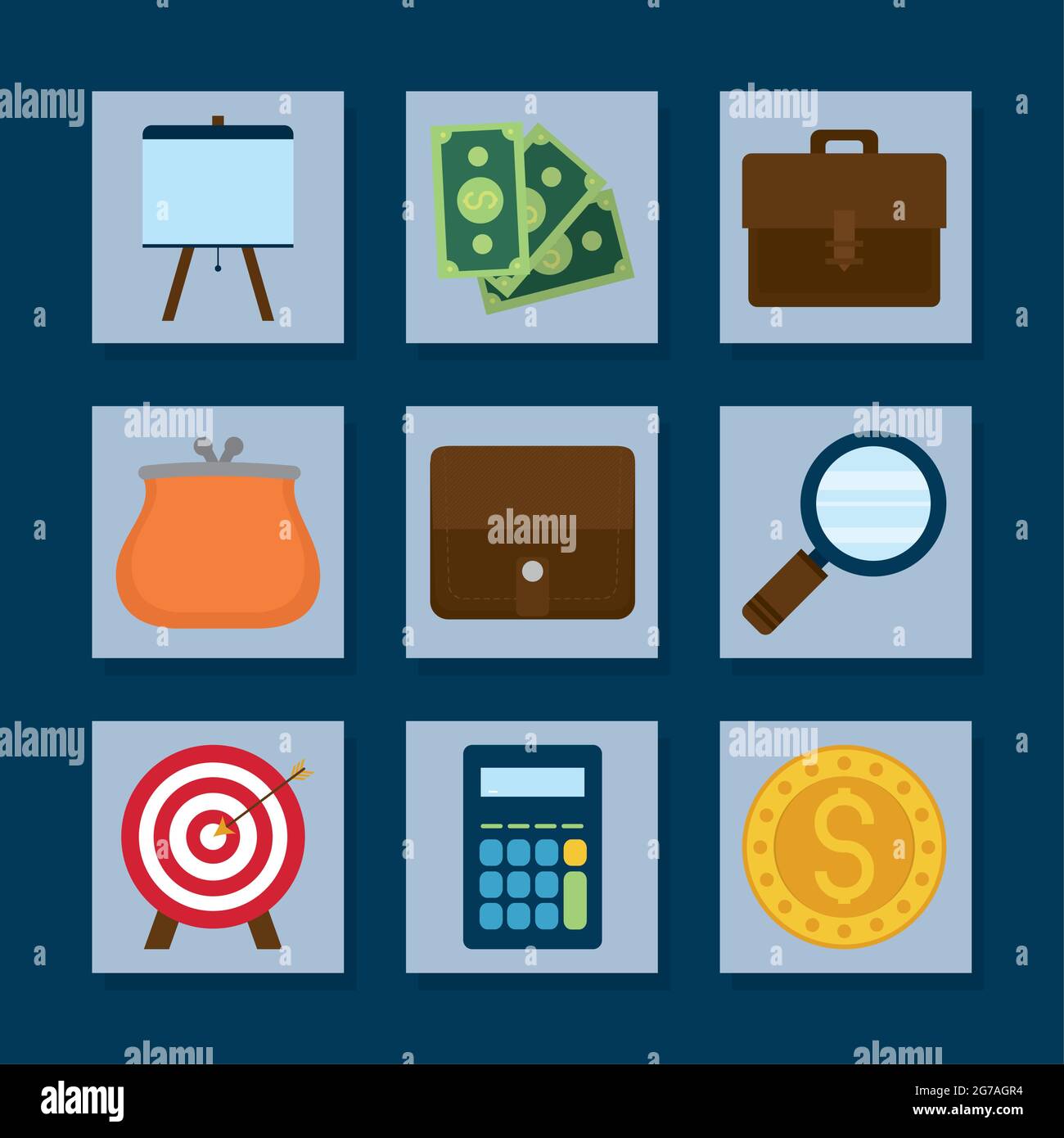 business and money icon set Stock Vector Image & Art - Alamy