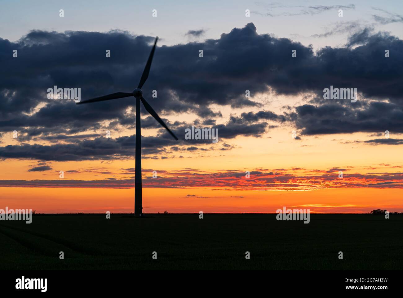Wind turbine, Fehmarn island Stock Photo