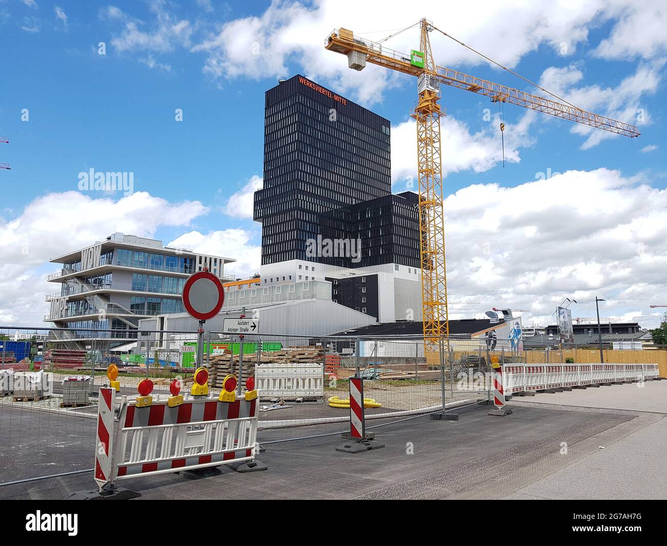 Construction site in the Werksviertel in Munich Stock Photo