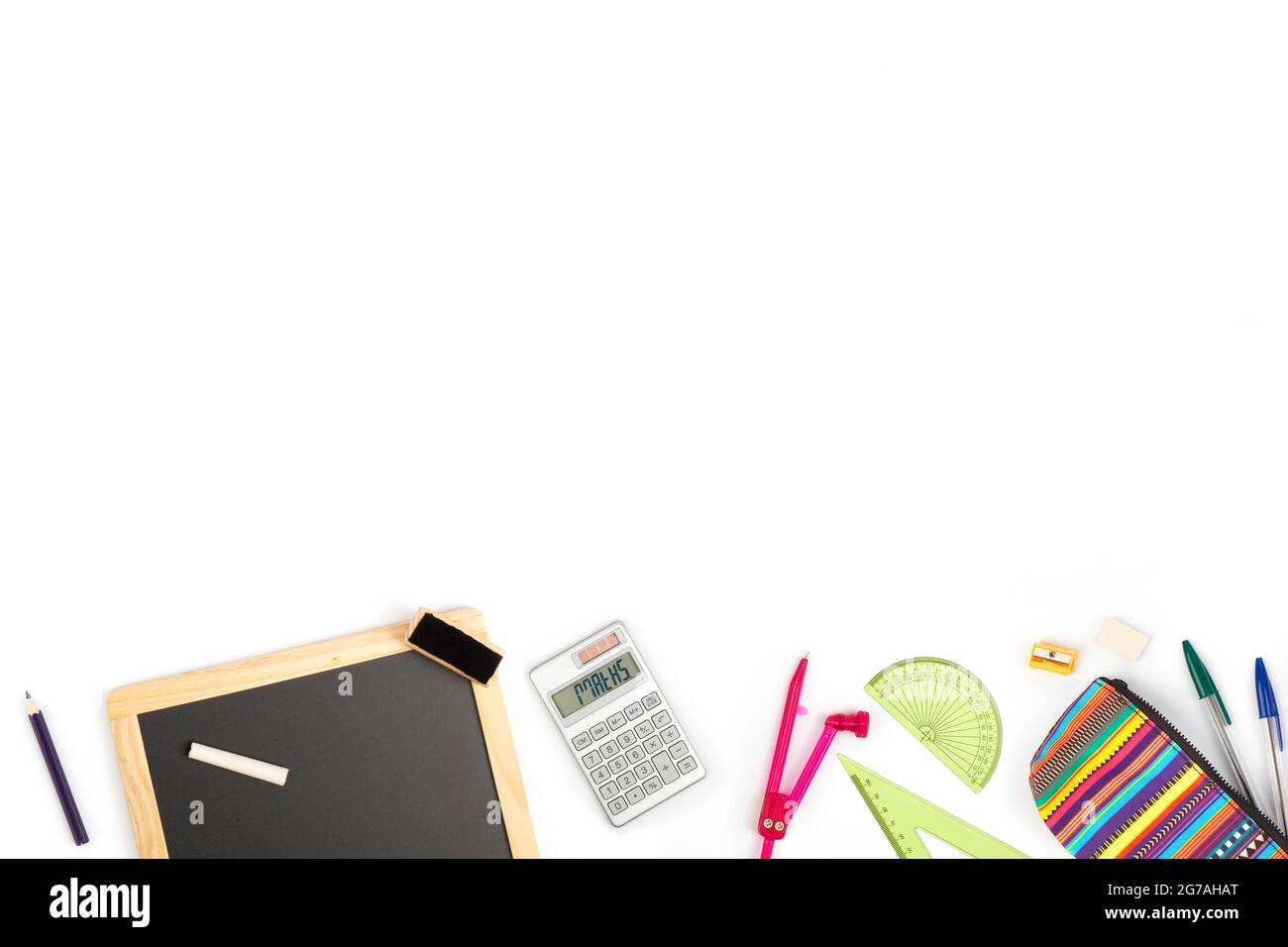 Back to School equipment on a white background Stock Photo - Alamy