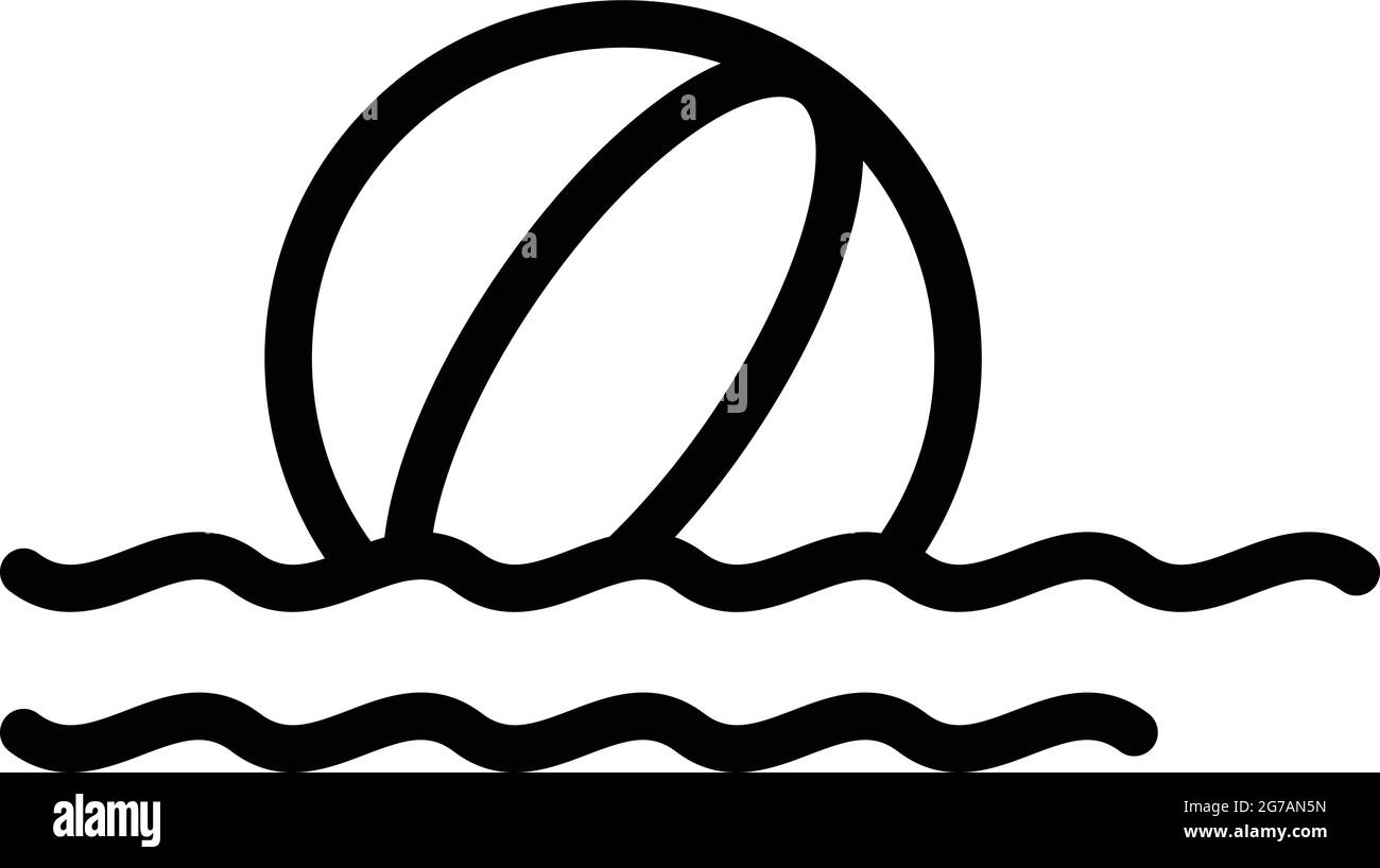 Beach ball icon outline vector. Summer water toy. Inflatable pool