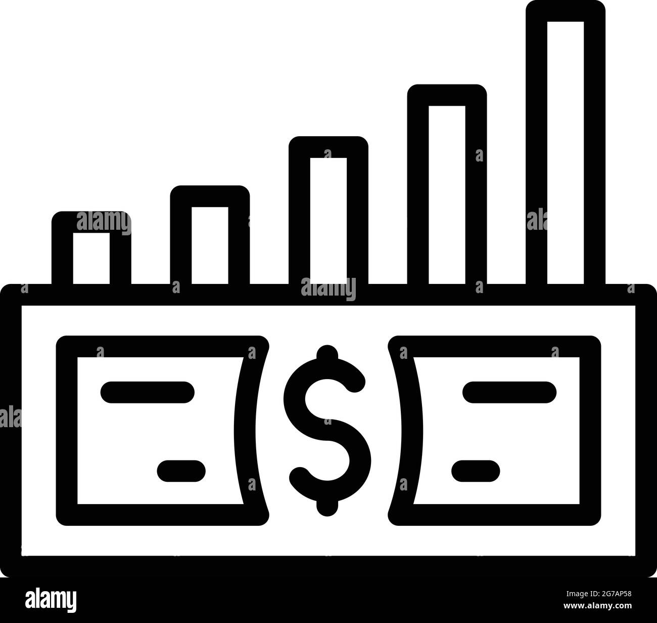 Money graph icon outline vector. Growth chart. Business finance bar Stock Vector