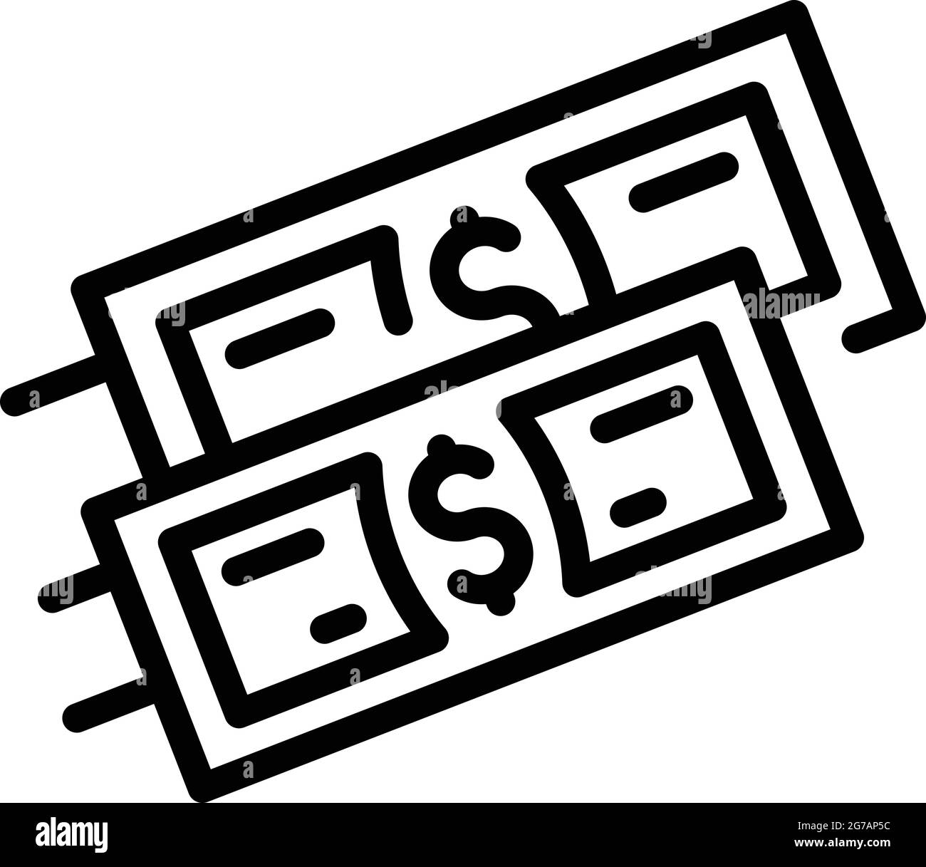 Money delivery icon outline vector. Fast cash. Shop time Stock Vector